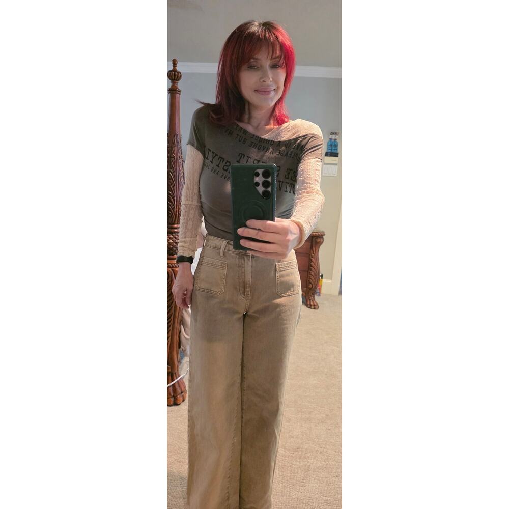 Guess High Rise Wide Leg Denim Jeans Sz 28